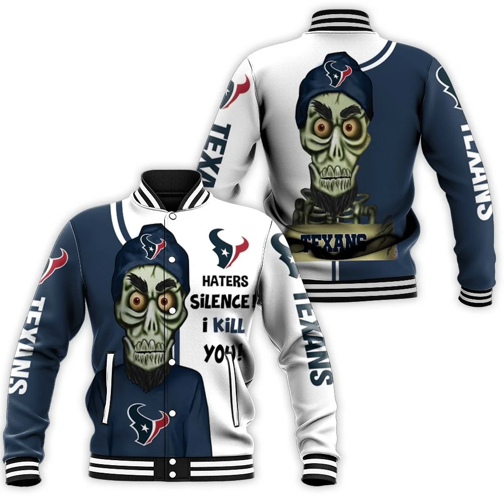 Houston Texans Haters I Kill You 3d Baseball Jacket Houston Texans Haters I Kill You 3d Baseball Jacket
