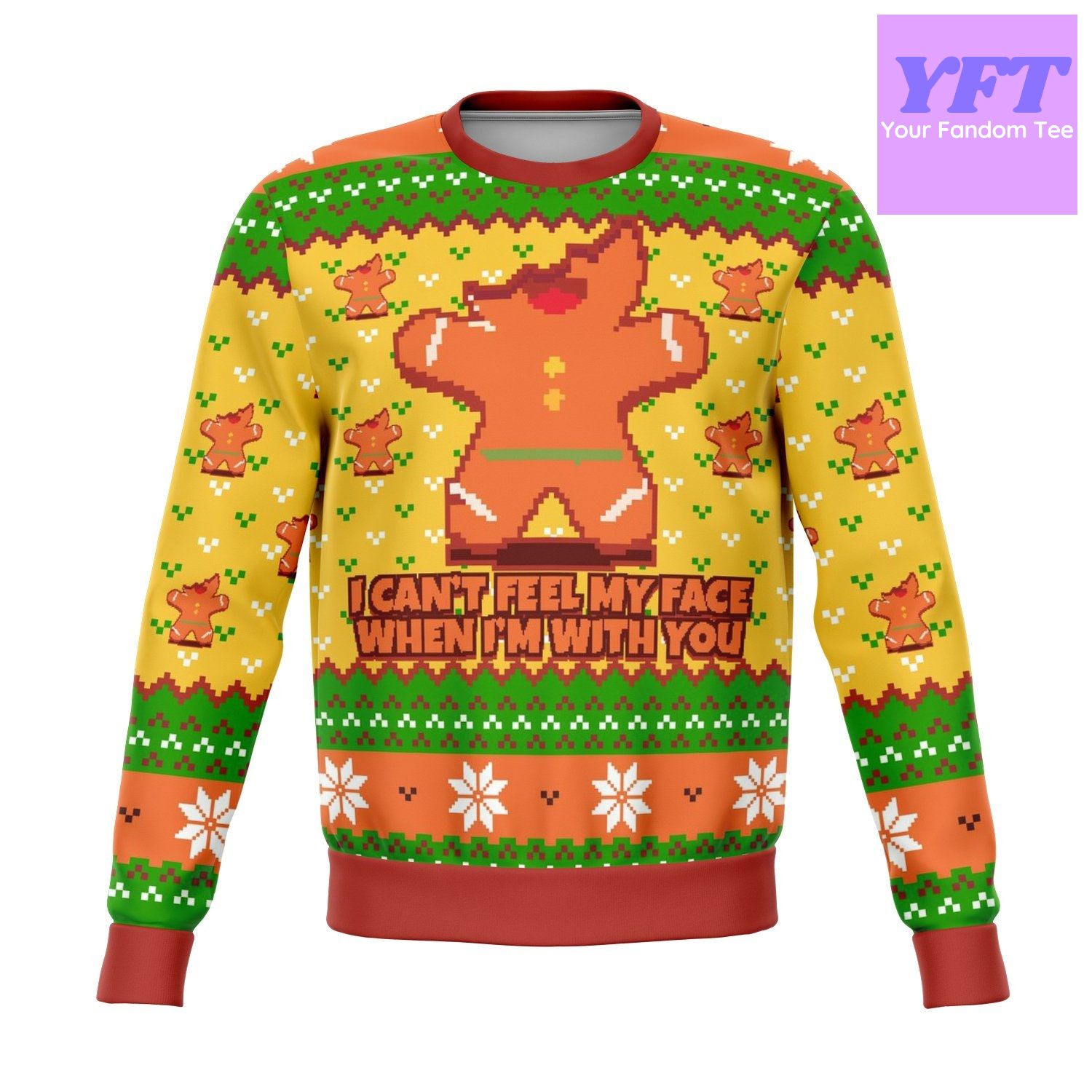 I Cant Feel My Face When I'm With You Funny 2022 Design 3d Ugly Christmas Sweater I Cant Feel My Face When I'm With You Funny 2022 Design 3d Ugly Christmas Sweater