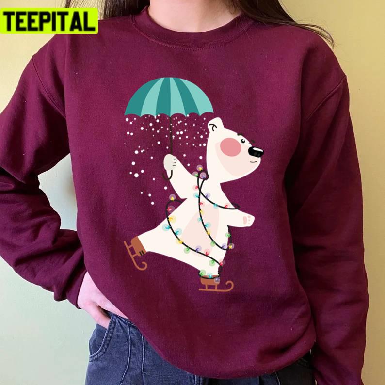 Ice Skating Polar Bear Trending Christmas Unisex Sweatshirt Ice Skating Polar Bear Trending Christmas Unisex Sweatshirt