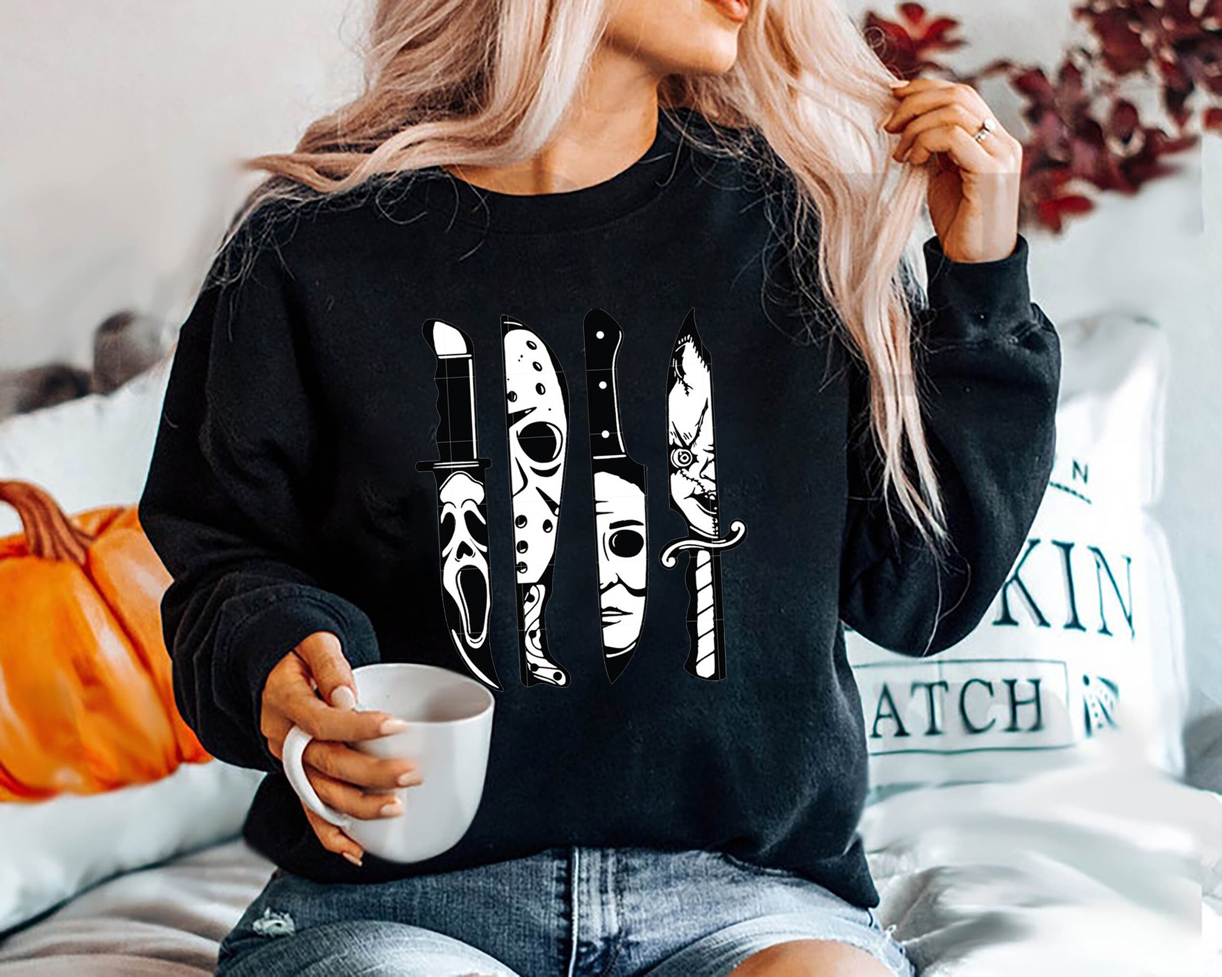 In Knives Horror Movie Horror Knives Movie Pumpkin Halloween Unisex Sweatshirt In Knives Horror Movie Horror Knives Movie Pumpkin Halloween Unisex Sweatshirt
