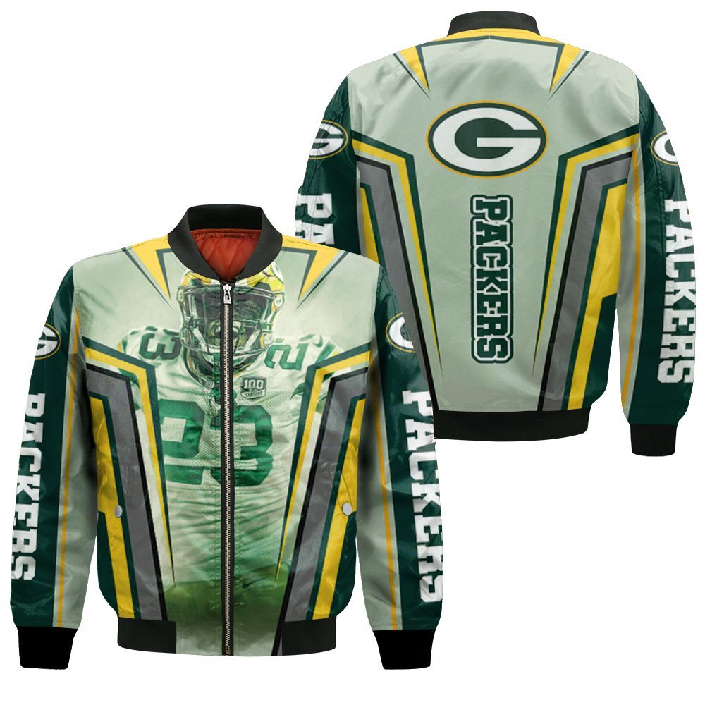 Jaire Alexander 23 Green Bay Packers 3d Bomber Jacket Jaire Alexander 23 Green Bay Packers 3d Bomber Jacket