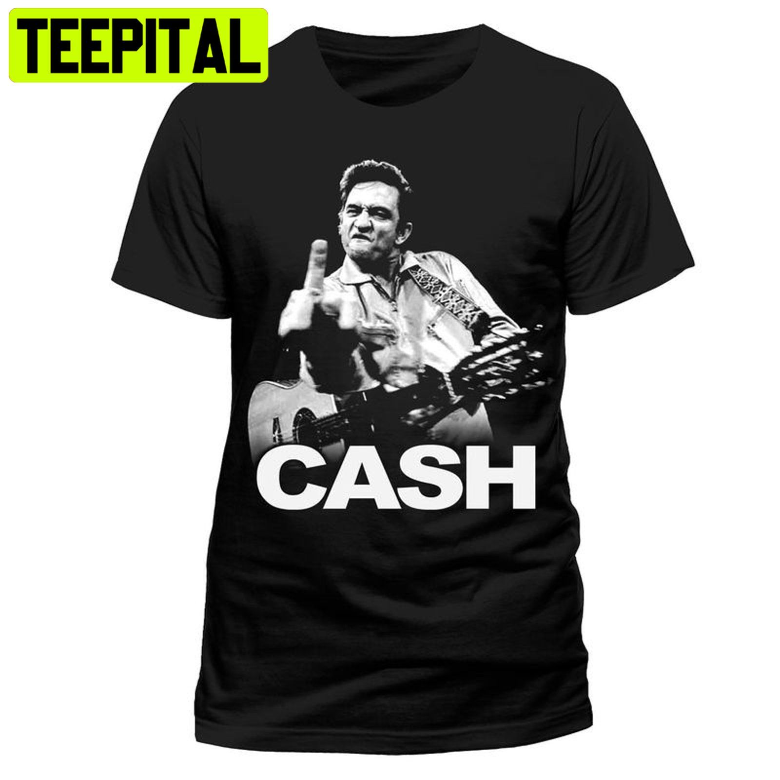 Johnny Cash Finger Guitar Pose Trending Unisex Shirt Johnny Cash Finger Guitar Pose Trending Unisex Shirt