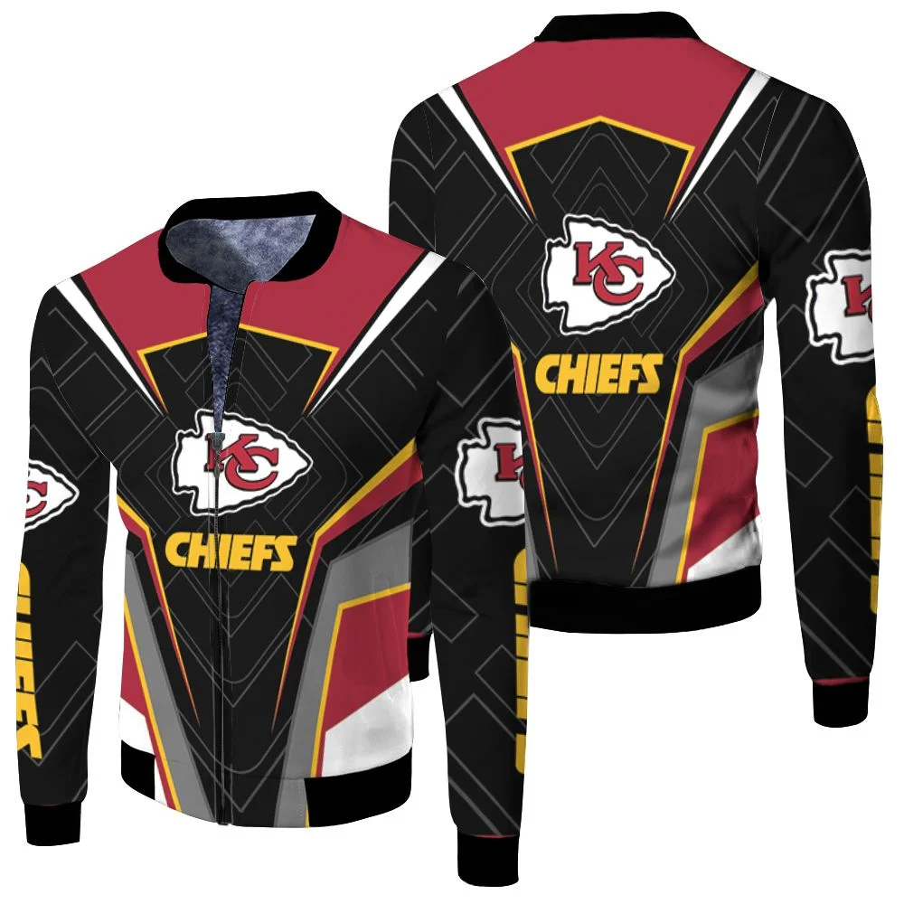 Kansas City Chiefs Nfl Fan 3d Jersey Fleece Bomber Jacket Kansas City Chiefs Nfl Fan 3d Jersey Fleece Bomber Jacket