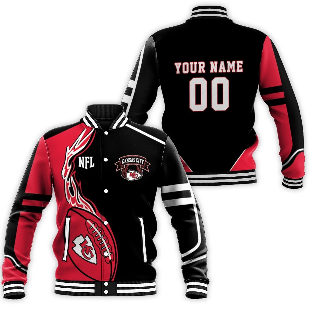 Kansas City Chiefs Nfl Fan Fleece 3d Personalized Baseball Jacket Kansas City Chiefs Nfl Fan Fleece 3d Personalized Baseball Jacket
