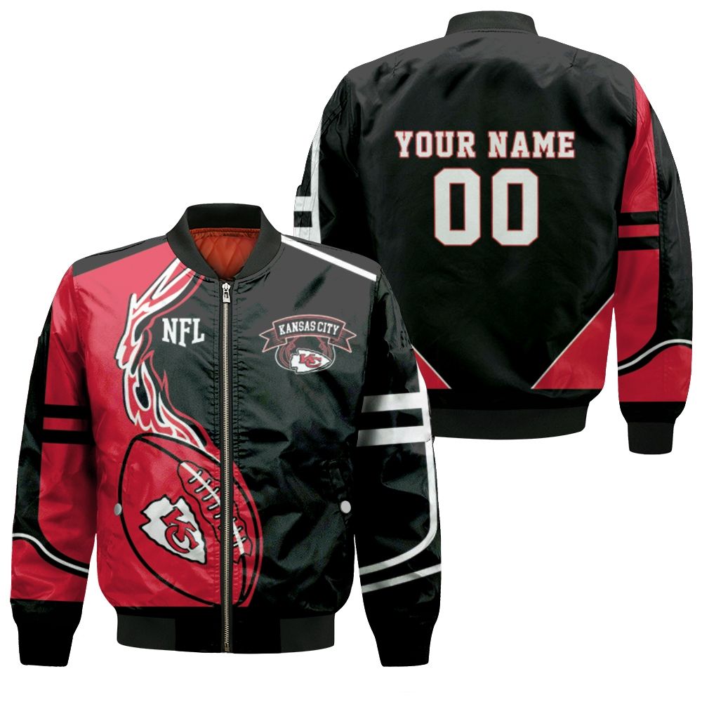 Kansas City Chiefs Nfl Fan Fleece 3d Personalized Bomber Jacket Kansas City Chiefs Nfl Fan Fleece 3d Personalized Bomber Jacket