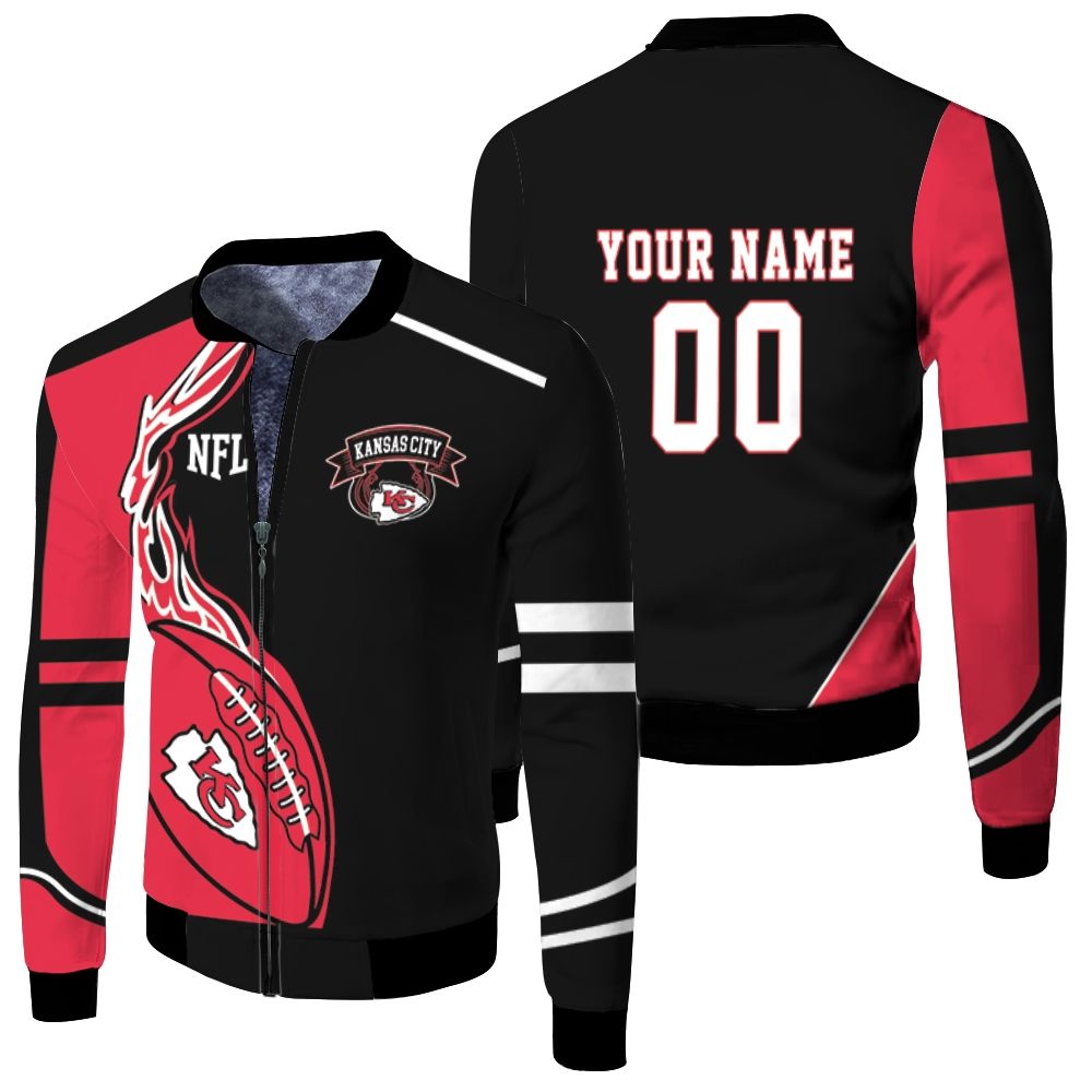 Kansas City Chiefs Nfl Fan Fleece 3d Personalized Fleece Bomber Jacket Kansas City Chiefs Nfl Fan Fleece 3d Personalized Fleece Bomber Jacket