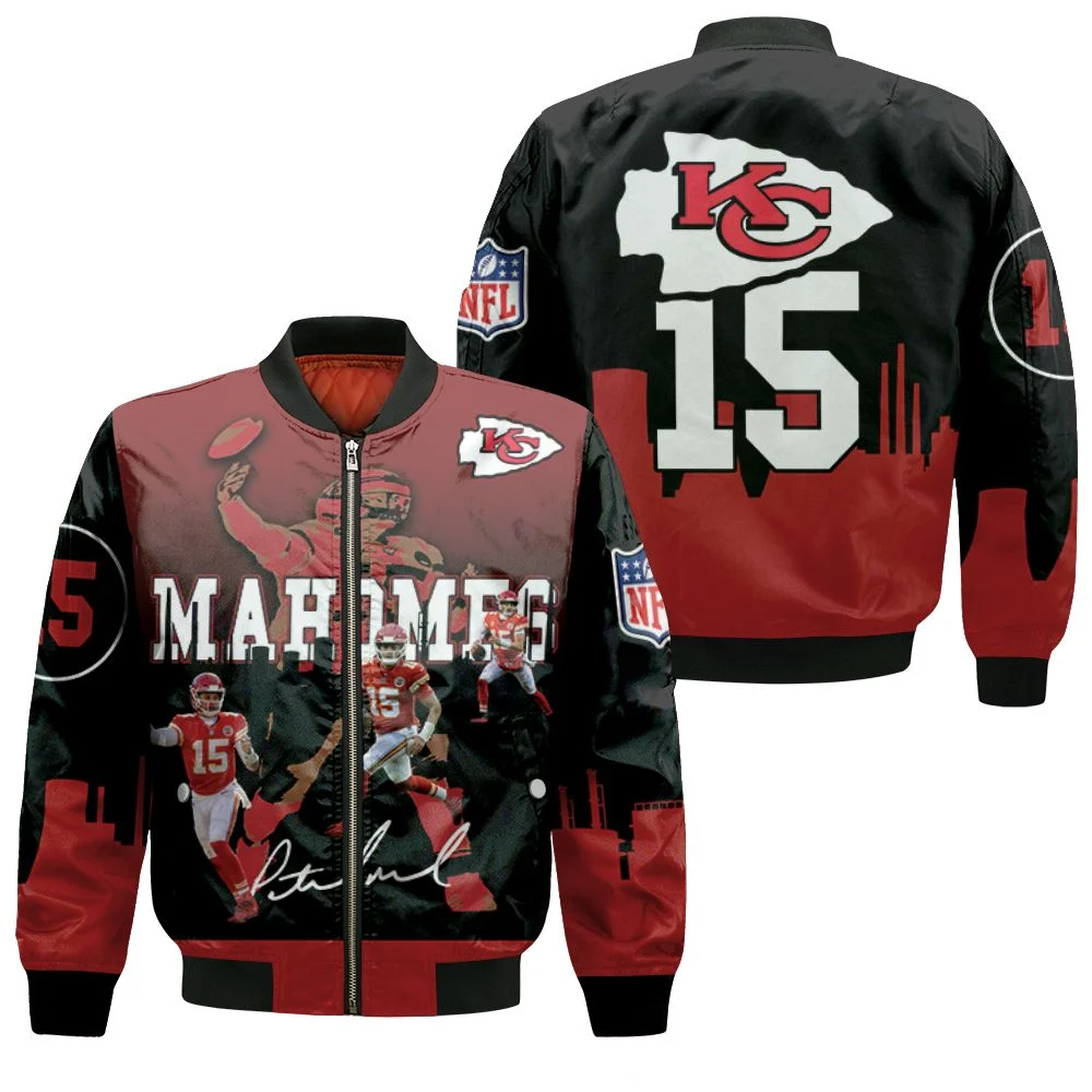 Kansas City Chiefs Patrick Mahomes 3d Jersey Bomber Jacket Kansas City Chiefs Patrick Mahomes 3d Jersey Bomber Jacket