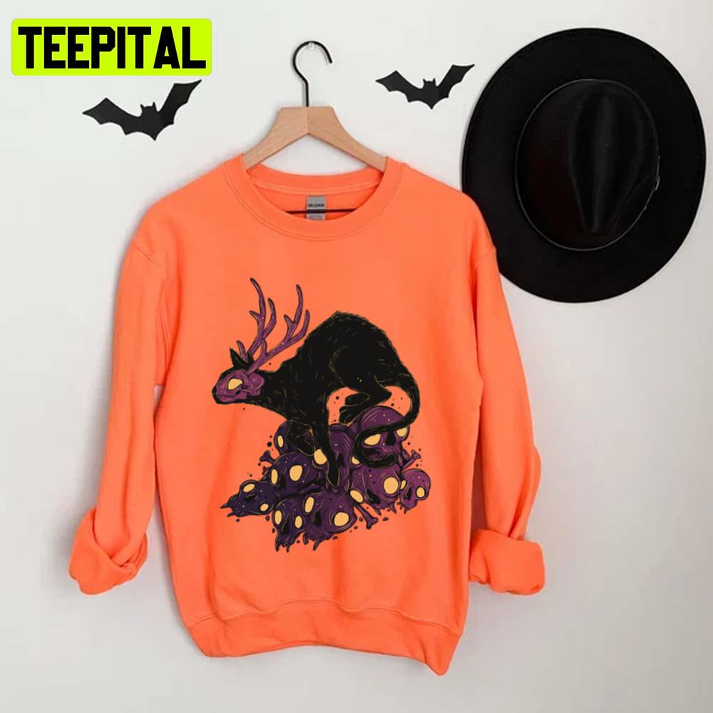 Kitty Demon Skull Halloween Graphic Unisex T-Shirt Kitty Demon Skull Halloween Graphic Unisex T-Shirt