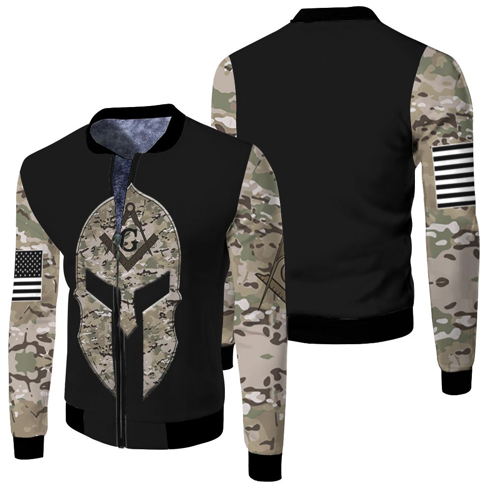 Knight Camo Pattern Freemasonry 3d Jersey Fleece Bomber Jacket Knight Camo Pattern Freemasonry 3d Jersey Fleece Bomber Jacket
