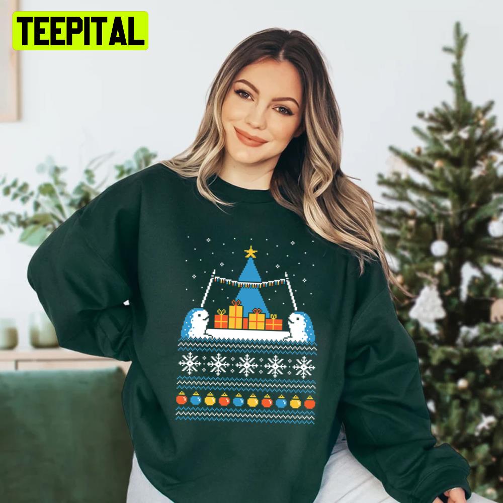 Knit Pattern Christmas Narwhals Ugly Unisex Sweatshirt Knit Pattern Christmas Narwhals Ugly Unisex Sweatshirt