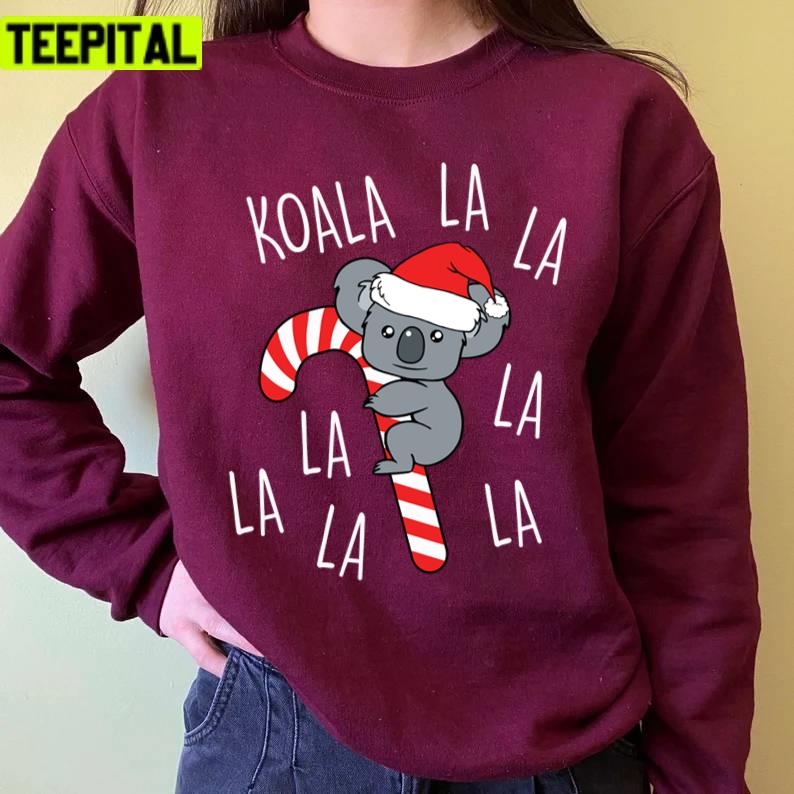 Koala La La La Candy Cane Aussie Cute Australian Christmas Design Unisex Sweatshirt Koala La La La Candy Cane Aussie Cute Australian Christmas Design Unisex Sweatshirt