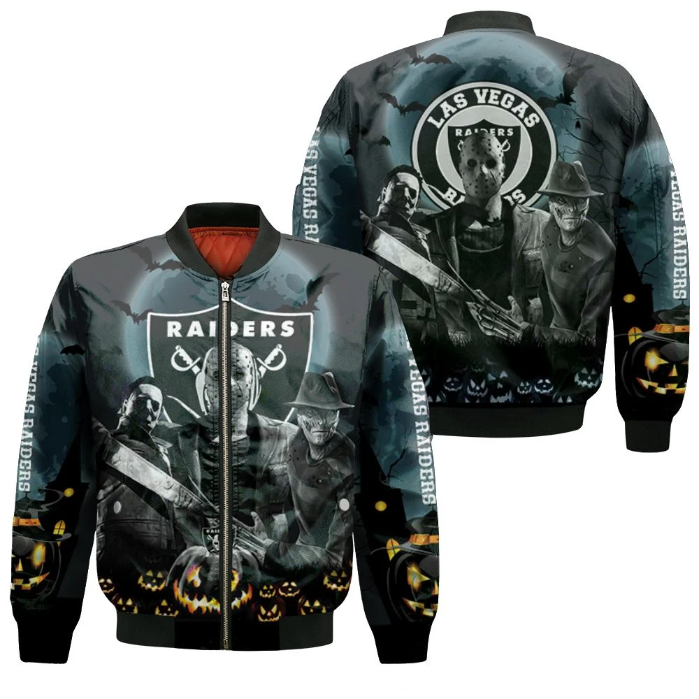 Las Vegas Raiders Halloween Horror 3d T Shirt Hoodie Bomber Jacket Las Vegas Raiders Halloween Horror 3d T Shirt Hoodie Bomber Jacket