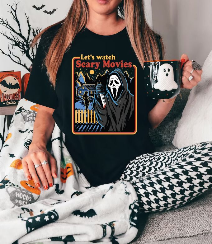 Lets Watch Scary Movies Halloween Shirt Lets Watch Scary Movies Halloween Shirt