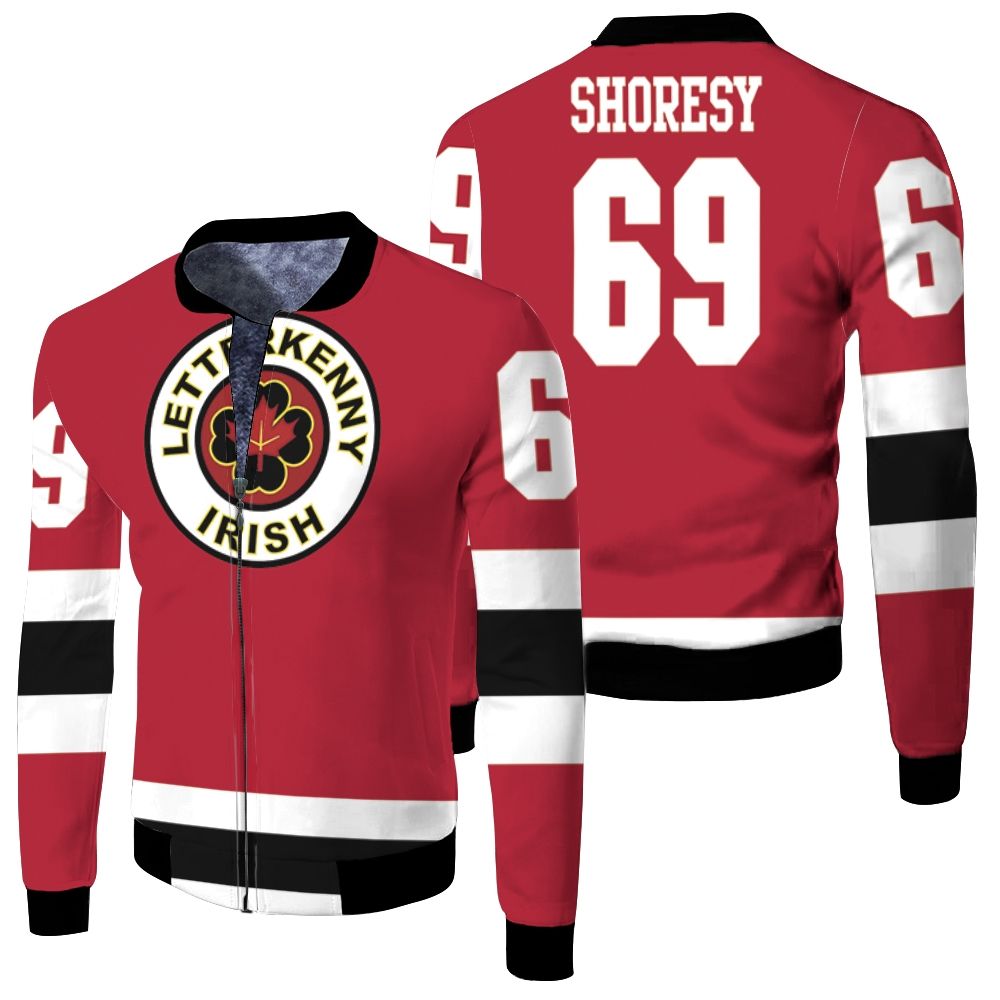 Letterkenny Irish Nhl 2020 Red Jersey Inspired Fleece Bomber Jacket Letterkenny Irish Nhl 2020 Red Jersey Inspired Fleece Bomber Jacket