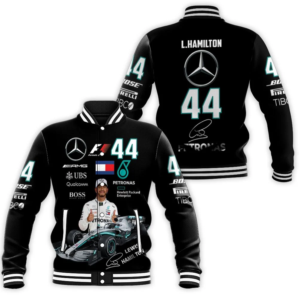 Lewis Hamilton Mercedes Signed 3d Baseball Jacket Lewis Hamilton Mercedes Signed 3d Baseball Jacket