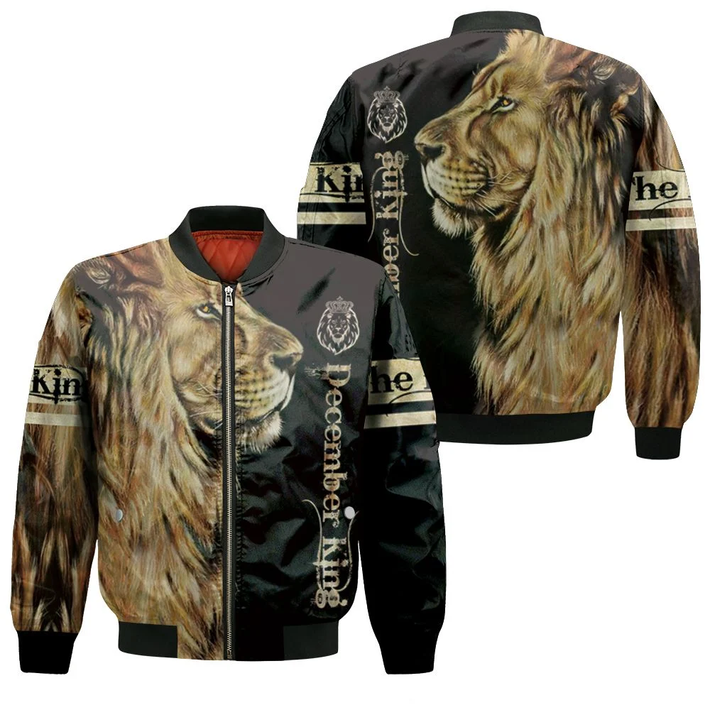 Lion December King 3d Jersey Bomber Jacket Lion December King 3d Jersey Bomber Jacket