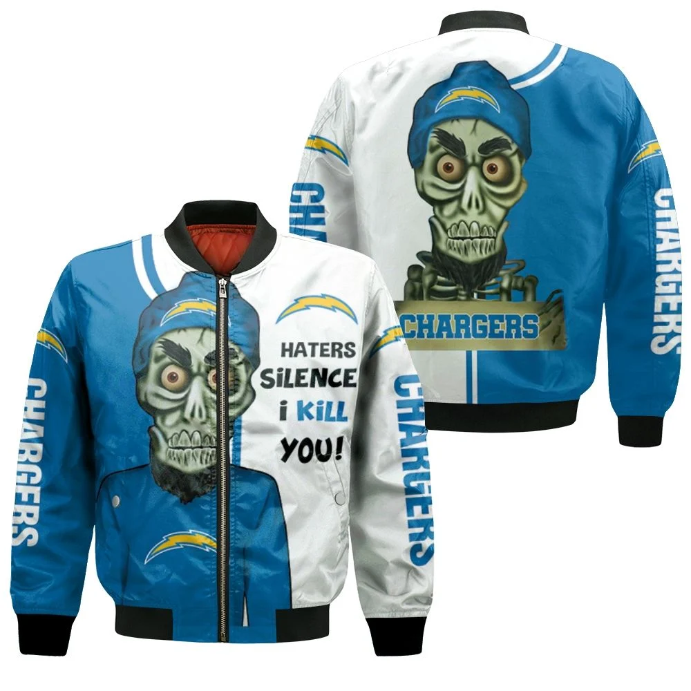Los Angeles Chargers Haters I Kill You 3d Bomber Jacket Los Angeles Chargers Haters I Kill You 3d Bomber Jacket