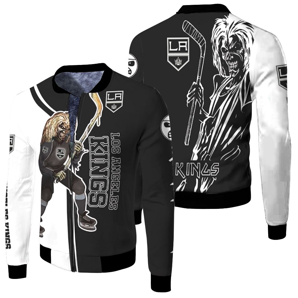 Los Angeles Kings And Zombie For Fans Fleece Bomber Jacket Los Angeles Kings And Zombie For Fans Fleece Bomber Jacket