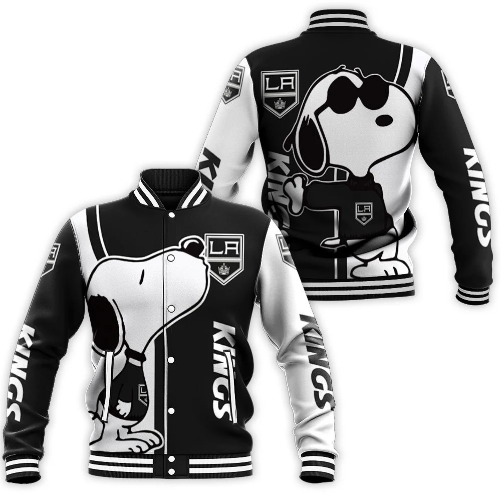 Los Angeles Kings Snoopy Lover 3d Printed Baseball Jacket Los Angeles Kings Snoopy Lover 3d Printed Baseball Jacket