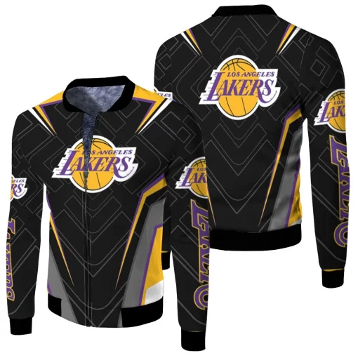 Los Angeles Lakers Logo Legging For Fan 3d Fleece Bomber Jacket