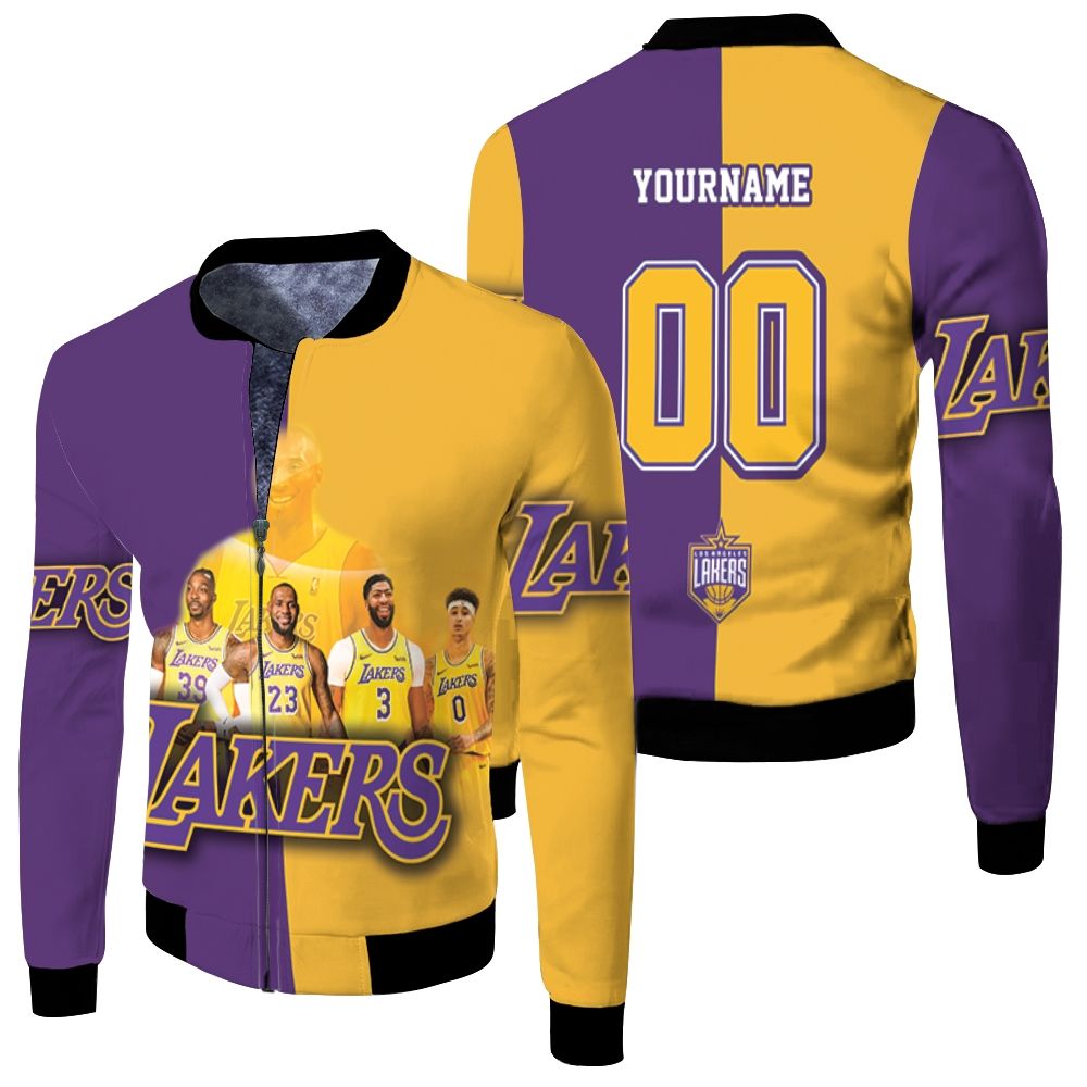 Los Angeles Lakers Nba Western Conference Fleece Bomber Jacket Los Angeles Lakers Nba Western Conference Fleece Bomber Jacket