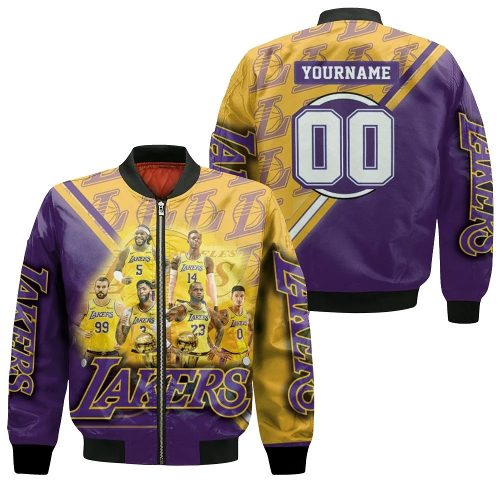 Los Angeles Lakers Nba Western Conference Logo Bomber Jacket Los Angeles Lakers Nba Western Conference Logo Bomber Jacket