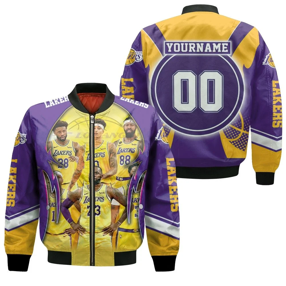 Los Angeles Lakers Western Conference Thank You Fans Bomber Jacket Los Angeles Lakers Western Conference Thank You Fans Bomber Jacket