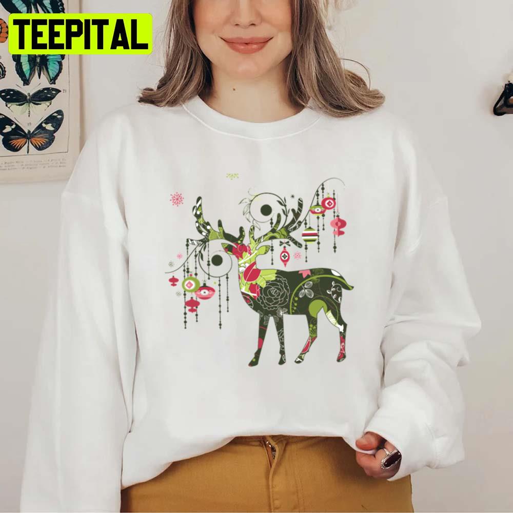 Lovely Art A Reindeer Full Of Stars For Christmas Unisex Sweatshirt Lovely Art A Reindeer Full Of Stars For Christmas Unisex Sweatshirt