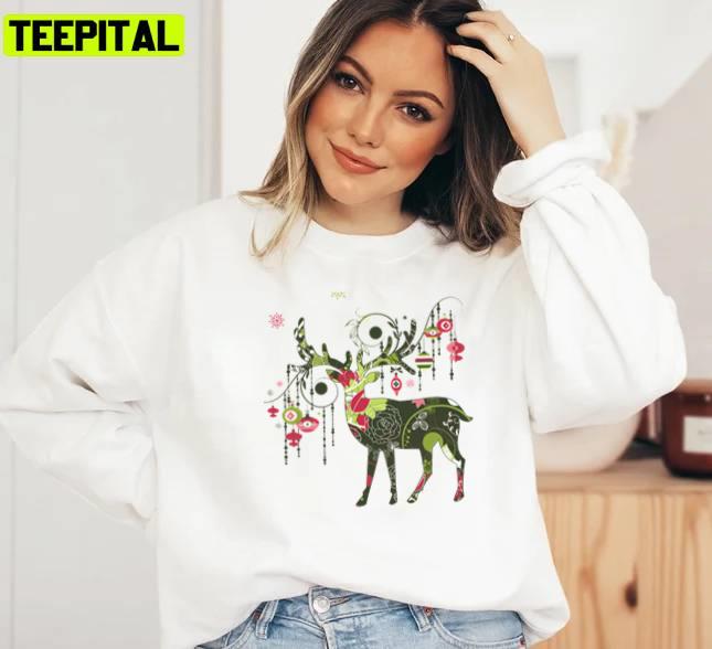 Lovely Art A Reindeer Full Of Stars For Christmas Unisex Sweatshirt Lovely Art A Reindeer Full Of Stars For Christmas Unisex Sweatshirt