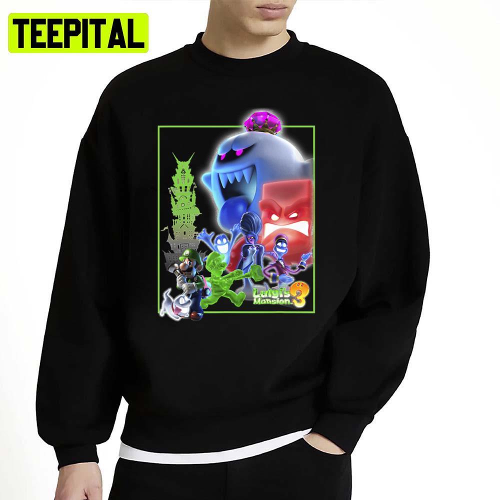 Luigi's Mansion 3 Collage Fun Game Art Unisex Sweatshirt Luigi's Mansion 3 Collage Fun Game Art Unisex Sweatshirt