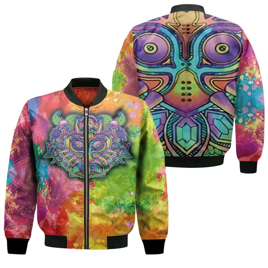 Majora Antagonist Legend Of Zelda Abstract 3d Jersey Bomber Jacket Majora Antagonist Legend Of Zelda Abstract 3d Jersey Bomber Jacket