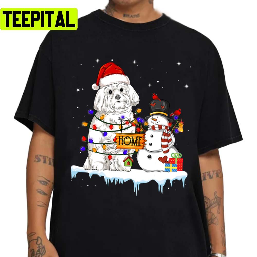 Maltese Dog Christmas Snowman Funny Art Unisex Sweatshirt Maltese Dog Christmas Snowman Funny Art Unisex Sweatshirt