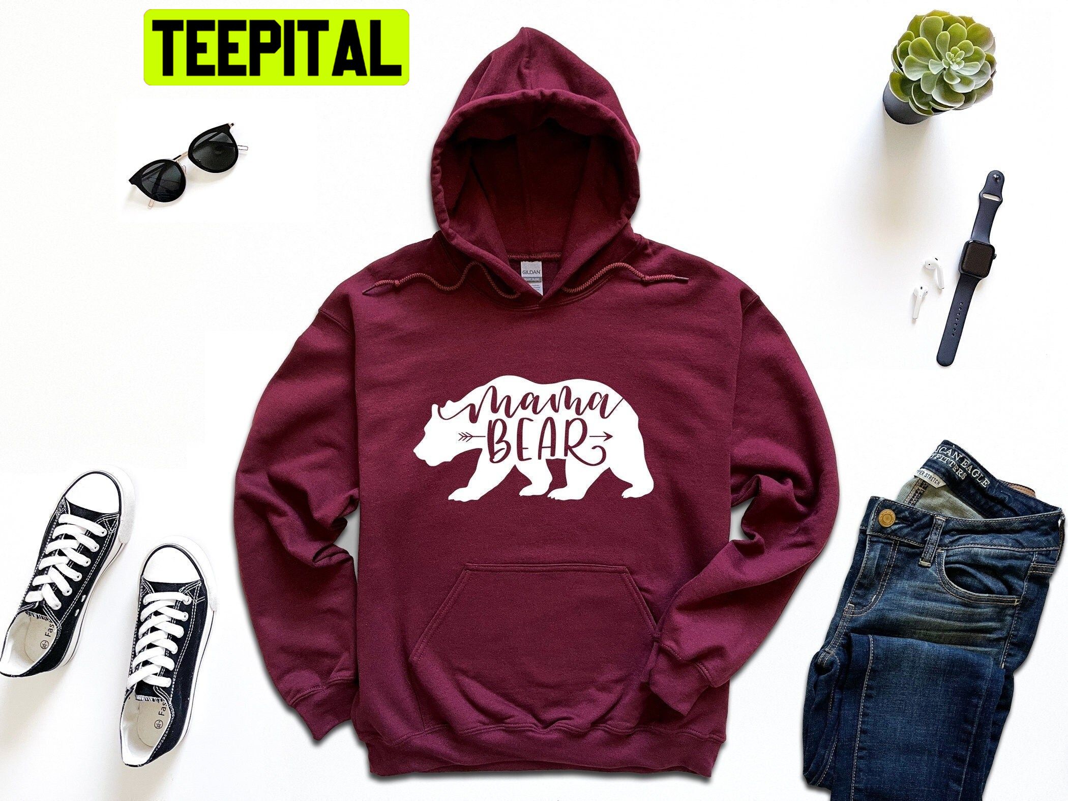 Mama Bear Floral Mama Bear Trending Unisex Hoodie Mama Bear Floral Mama Bear Trending Unisex Hoodie