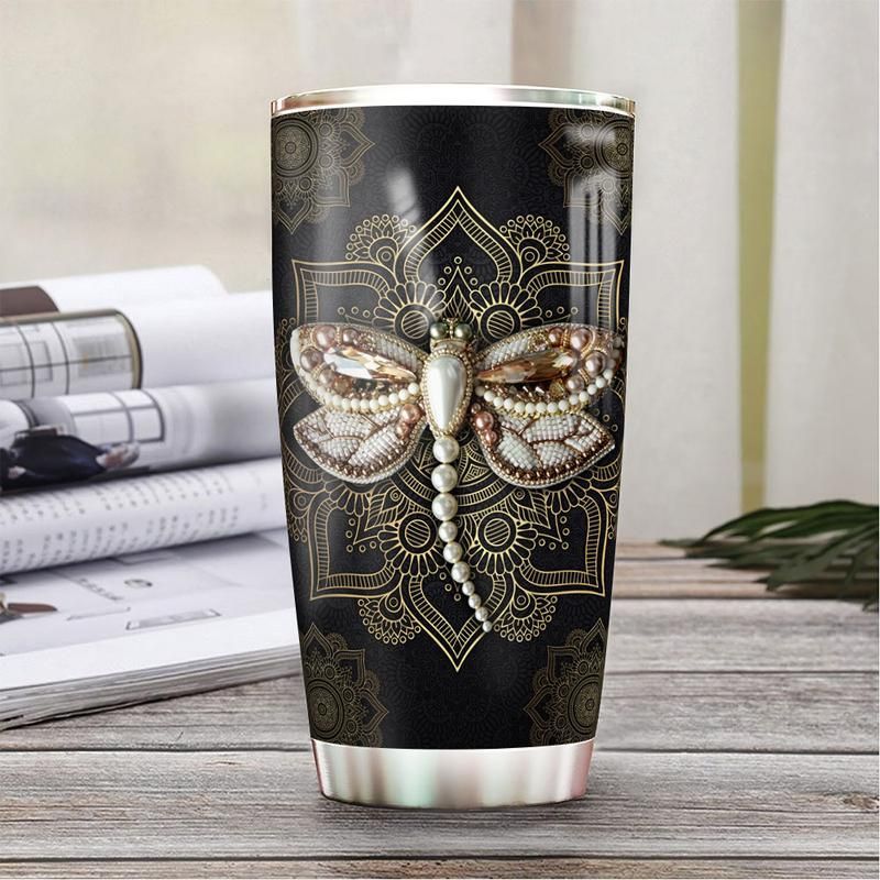 Mandala Dragonfly Stainless Steel Cup Mandala Dragonfly Stainless Steel Cup