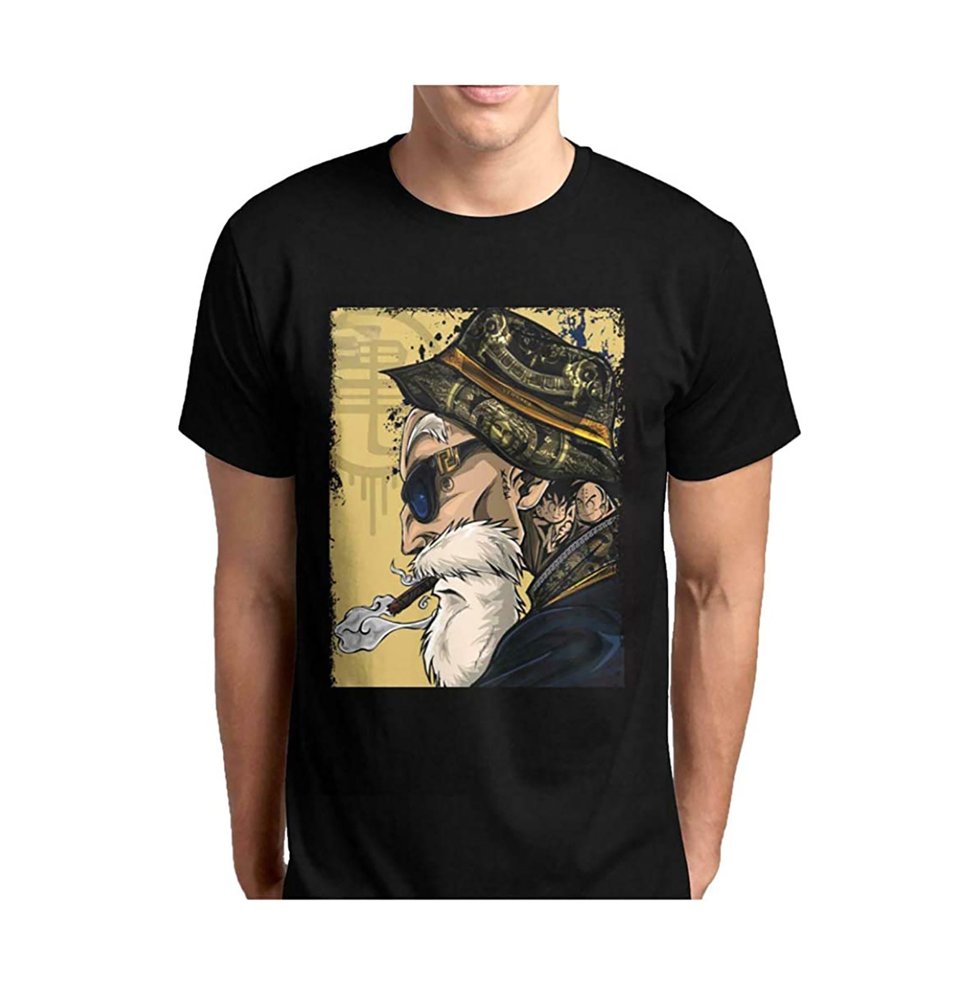 Master Roshi Smoking Blunt Graphic Gold Unisex T-Shirt Master Roshi Smoking Blunt Graphic Gold Unisex T-Shirt
