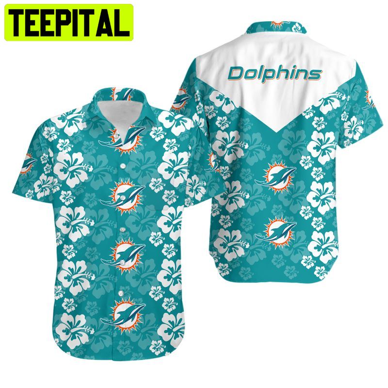 Miami Dolphins Flowers Hawaiian Shirt Miami Dolphins Flowers Hawaiian Shirt