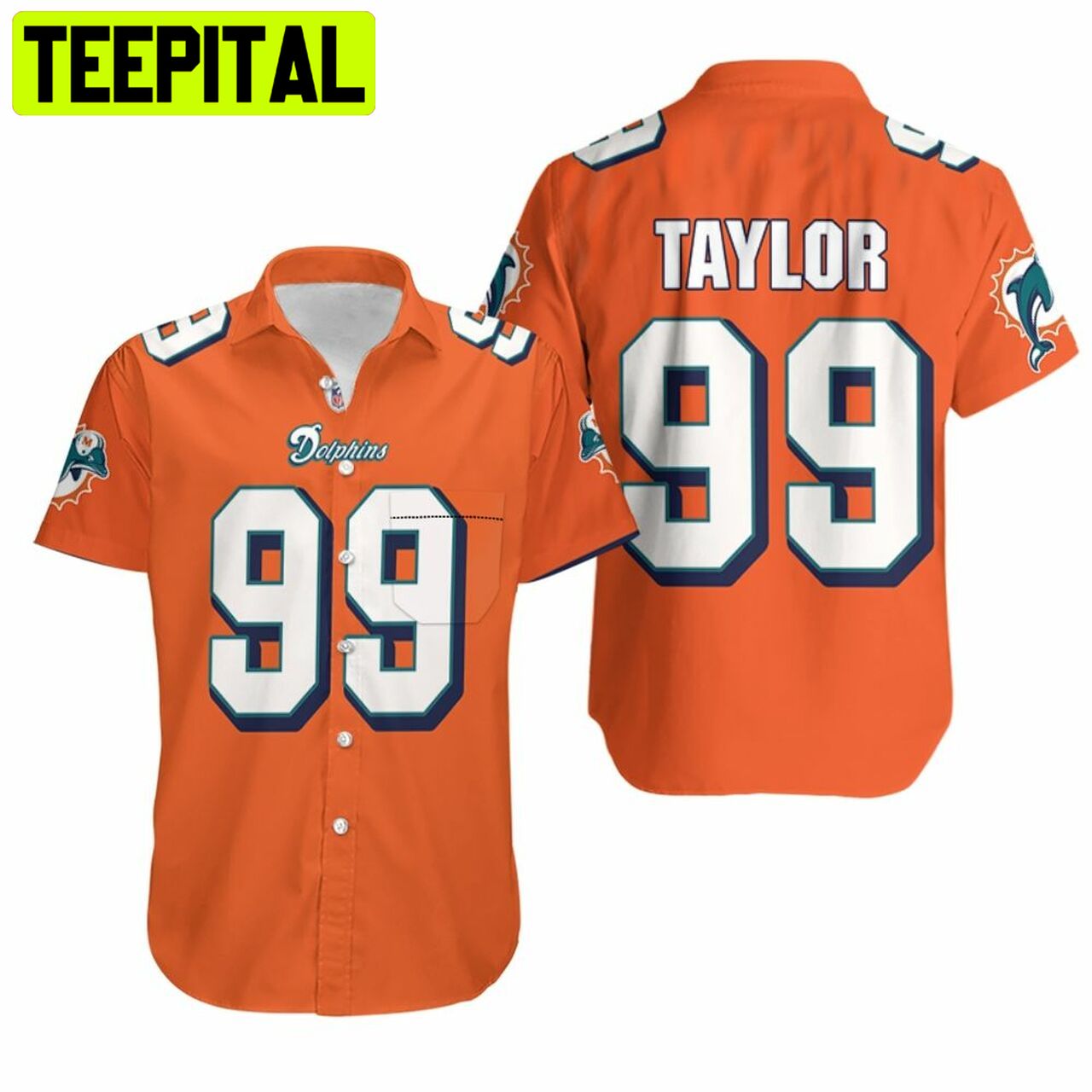 Miami Dolphins Jason Taylor #99 NFL American Football 02 Hawaiian Shirt Miami Dolphins Jason Taylor #99 NFL American Football 02 Hawaiian Shirt