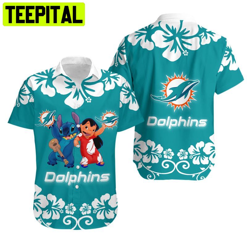 Miami Dolphins Lilo And Stitch Hawaiian Shirt Miami Dolphins Lilo And Stitch Hawaiian Shirt