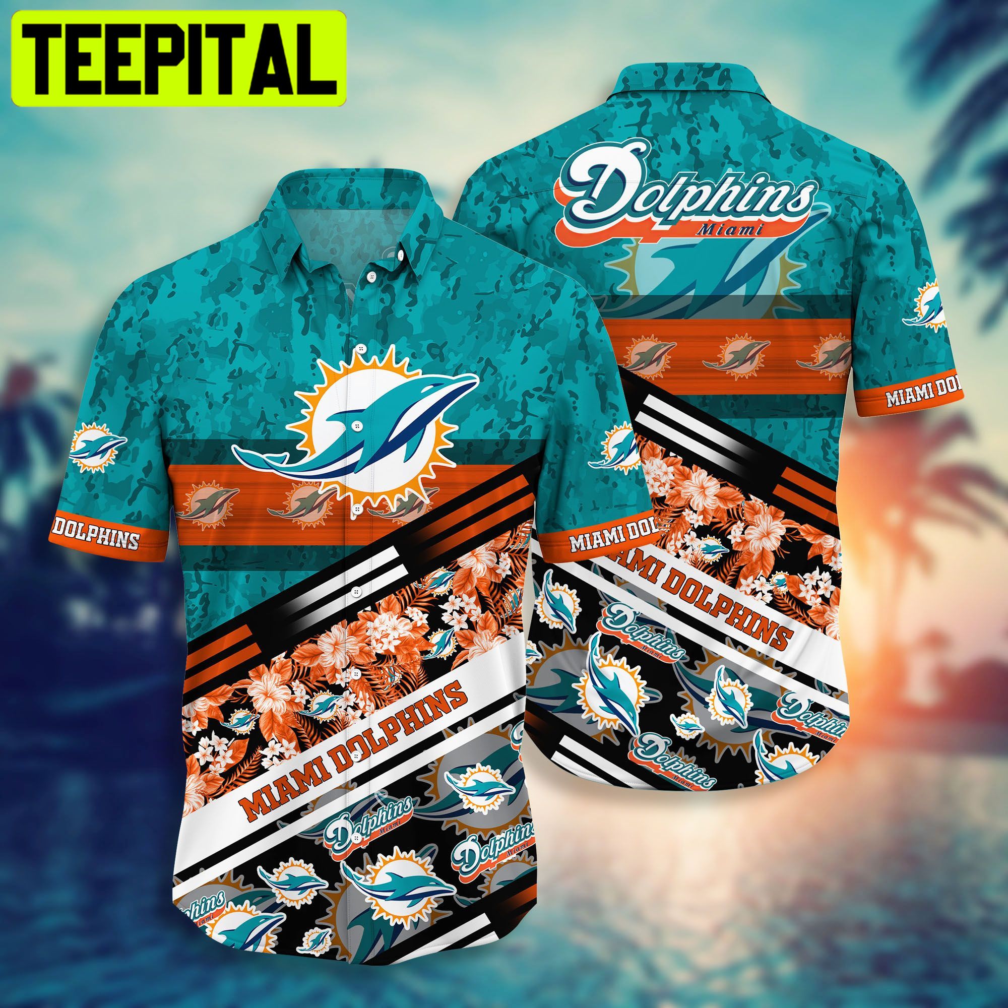 Miami Dolphins NFL Short Style Hot Trending 3D Hawaiian Shirt Miami Dolphins NFL Short Style Hot Trending 3D Hawaiian Shirt