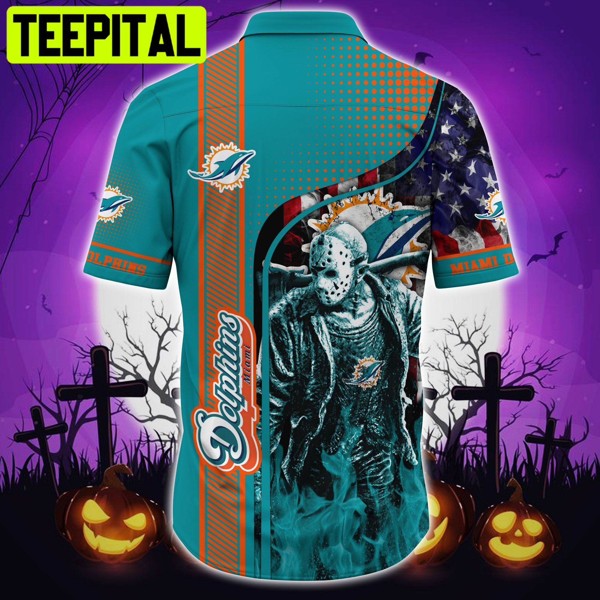 Miami Dolphins NFL T-shirt Jason Voorhees Style Hot Trending Hawaiian Shirt Miami Dolphins NFL T-shirt Jason Voorhees Style Hot Trending Hawaiian Shirt