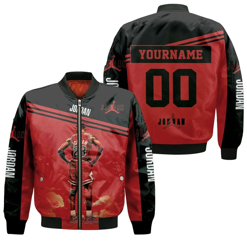 Michael Jordan 23 Chicago Bulls Standings Bomber Jacket Michael Jordan 23 Chicago Bulls Standings Bomber Jacket