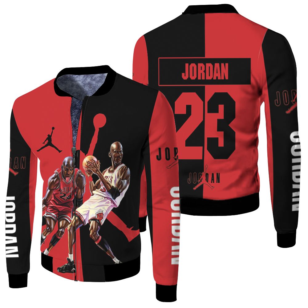 Michael Jordan 23 Legend Of Chicago Bulls Fleece Bomber Jacket Michael Jordan 23 Legend Of Chicago Bulls Fleece Bomber Jacket
