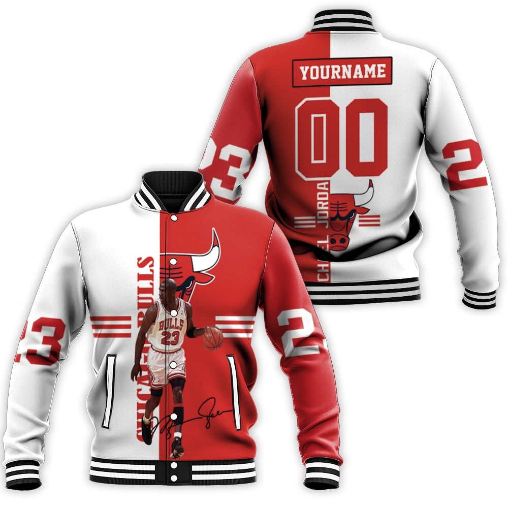 Michael Jordan 23 Signed 3d Baseball Jacket Michael Jordan 23 Signed 3d Baseball Jacket