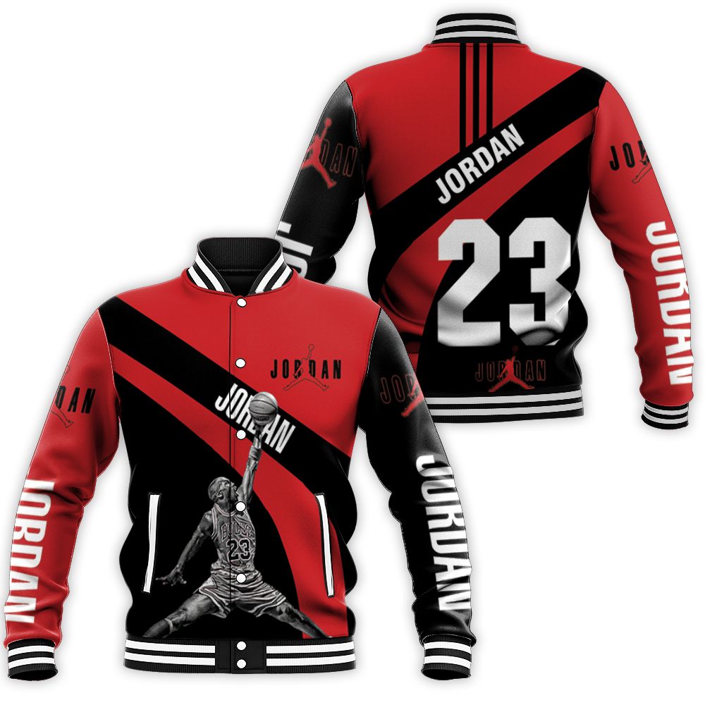 Michael Jordan Chicago Bulls Jump Shot Baseball Jacket Michael Jordan Chicago Bulls Jump Shot Baseball Jacket