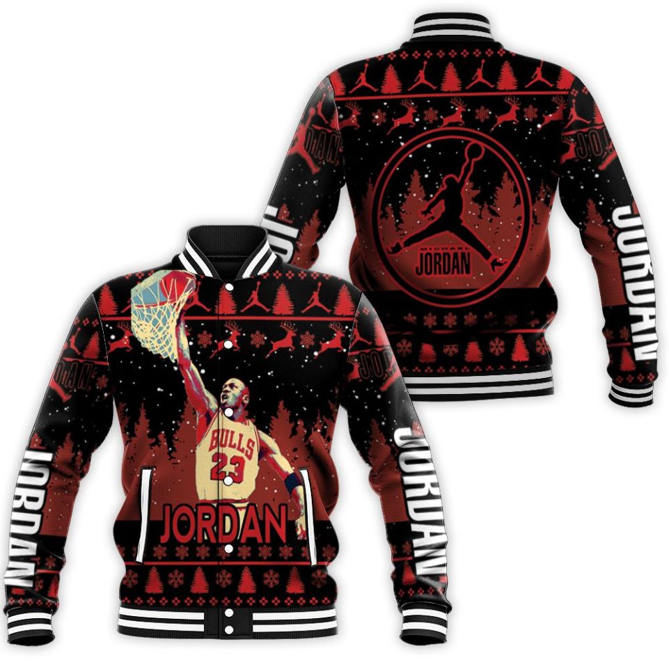 Michael Jordan Jump Shot Christmas Decor Baseball Jacket Michael Jordan Jump Shot Christmas Decor Baseball Jacket