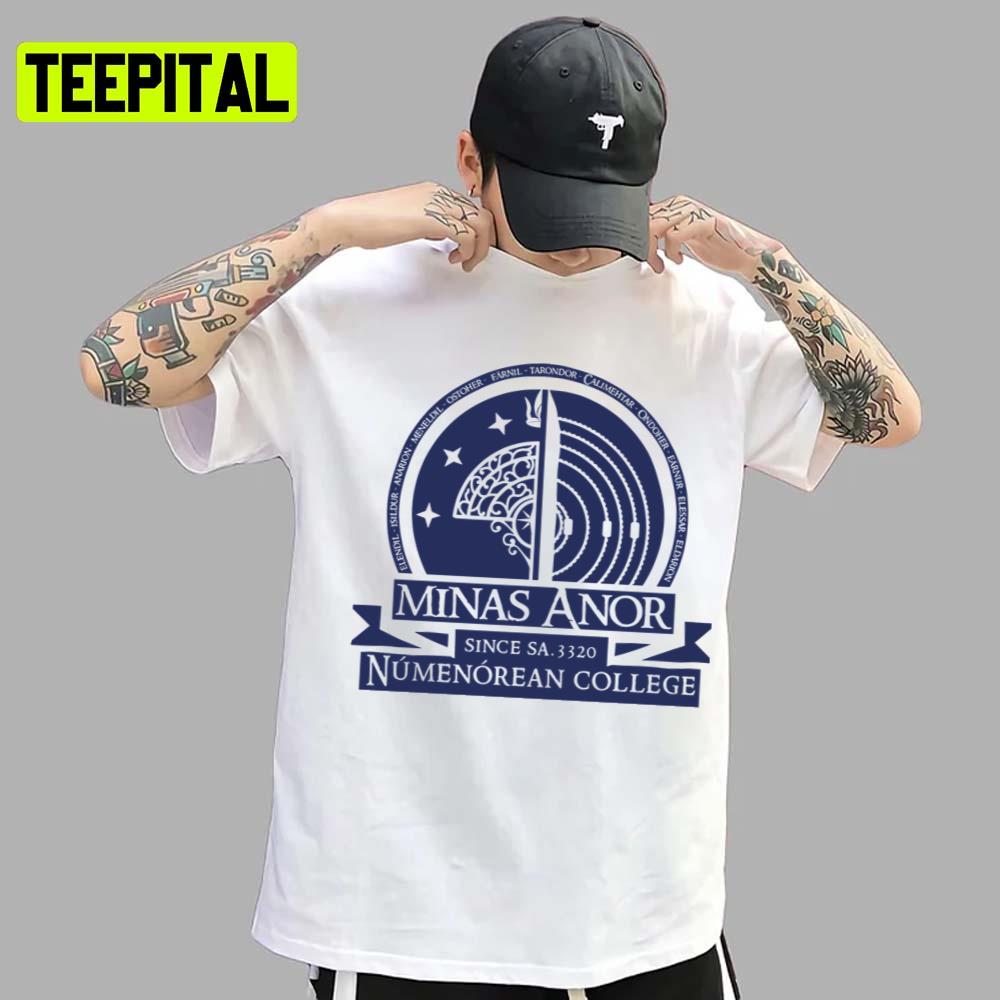 Minas Anor Numenorean College Blue Unisex T-Shirt Minas Anor Numenorean College Blue Unisex T-Shirt
