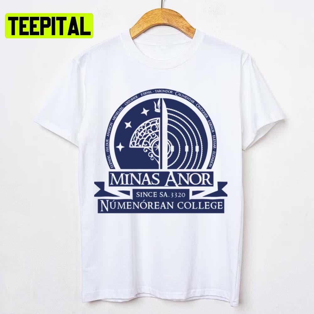 Minas Anor Numenorean College Blue Unisex T-Shirt Minas Anor Numenorean College Blue Unisex T-Shirt
