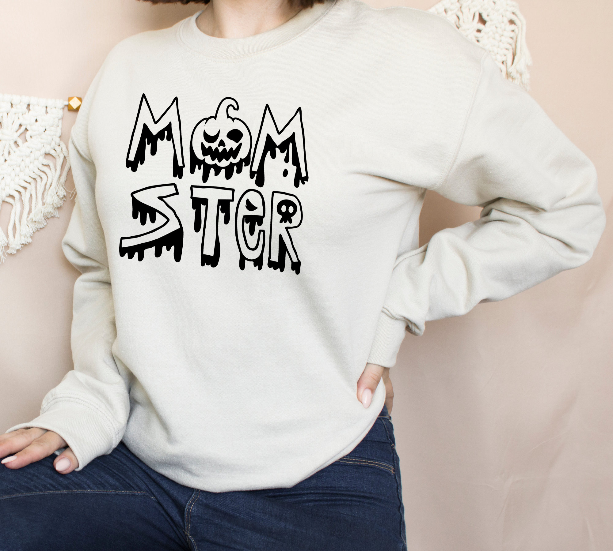 Momster Mom Mommom Funny Pumpkin Halloween Unisex Sweatshirt Momster Mom Mommom Funny Pumpkin Halloween Unisex Sweatshirt