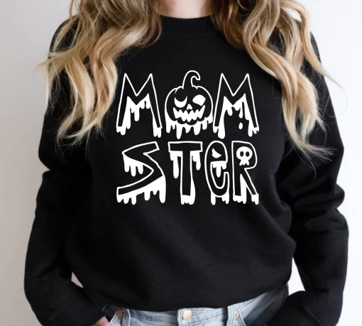 Momster Mom Mommom Funny Pumpkin Halloween Unisex Sweatshirt