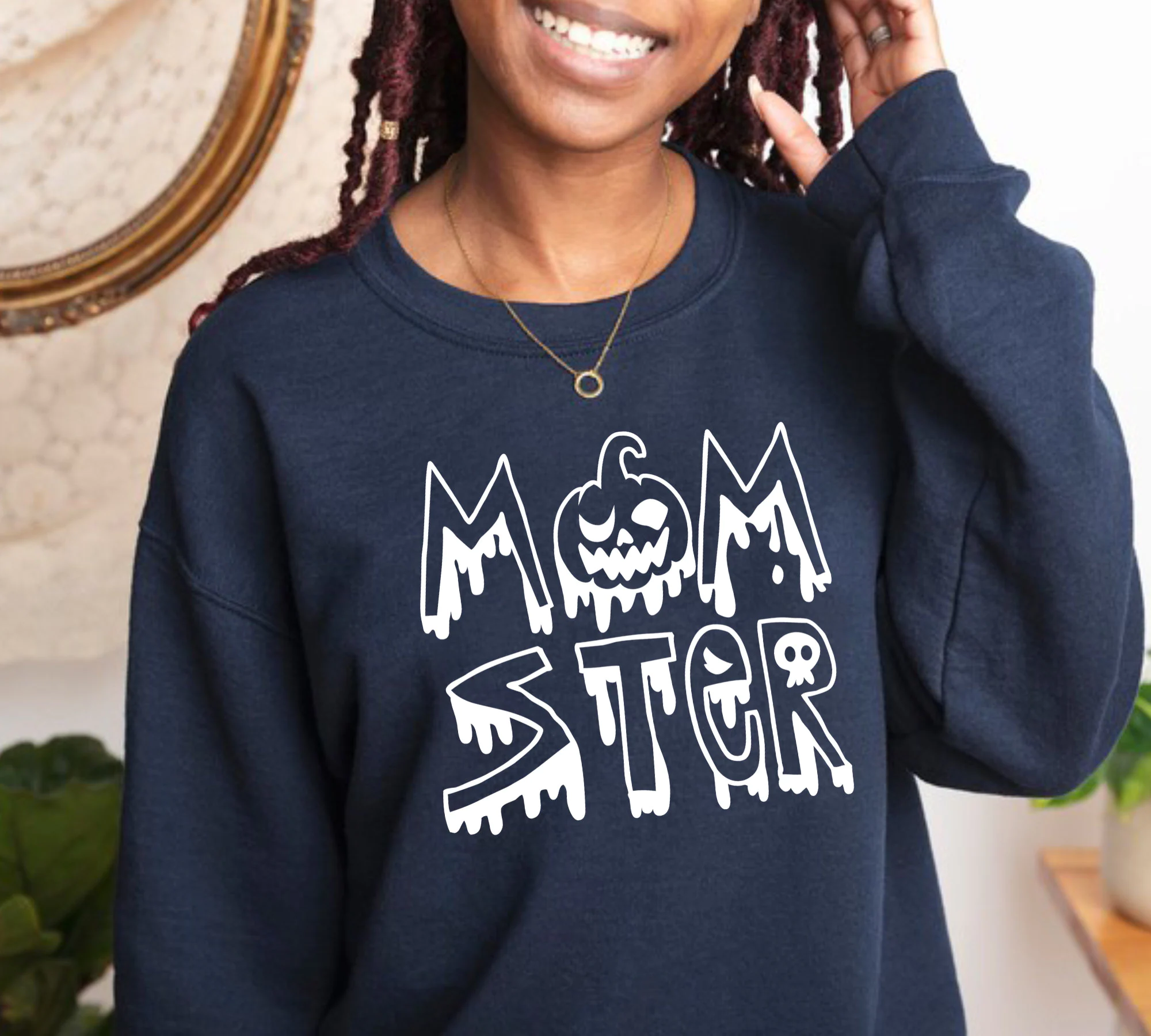 Momster Mom Mommom Funny Pumpkin Halloween Unisex Sweatshirt Momster Mom Mommom Funny Pumpkin Halloween Unisex Sweatshirt